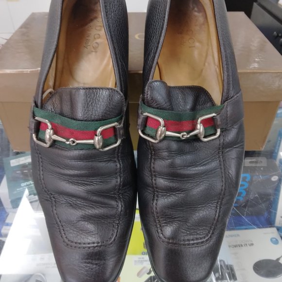 Authentic Gucci Men\'s Leather Horsebit Loafer 190005. Size 11. Dark Cocoa. main image 4